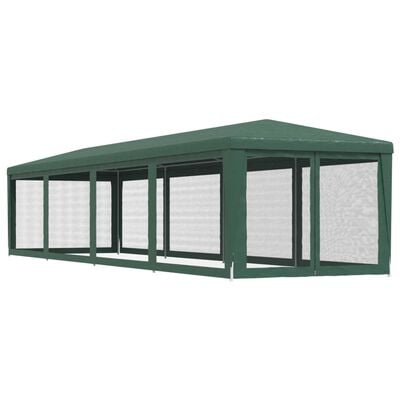 vidaXL Tente de fête et 10 parois latérales en maille Vert 3x12 m PEHD