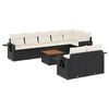 vidaXL Salon de jardin 9 pcs avec coussins noir r&eacute;sine tress&eacute;e