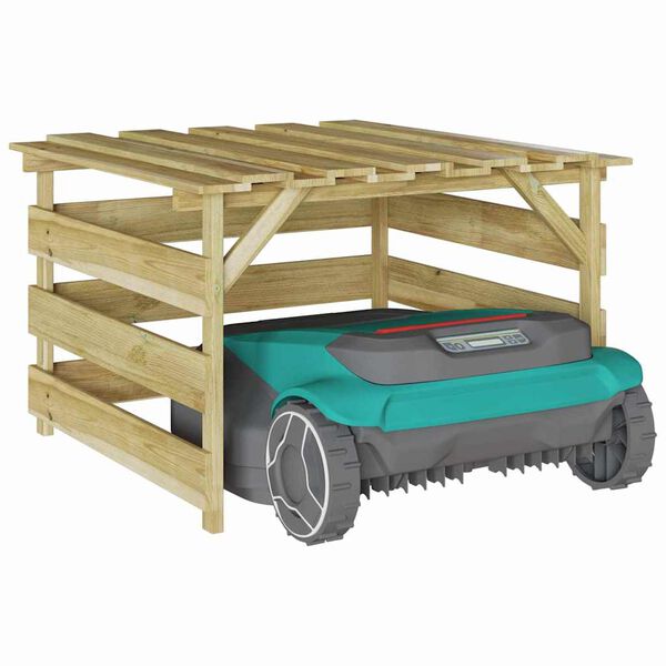 vidaXL Garage pour tondeuse &agrave; gazon Marron 84 x 80 x 56 cm