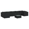 vidaXL Salon de jardin 8 pcs avec coussins R&eacute;sine tress&eacute;e Noir