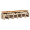 vidaXL Ensemble &agrave; manger de jardin et coussins 17 pcs beige