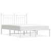 vidaXL Cadre de lit m&eacute;tal sans matelas et t&ecirc;te de lit blanc 140x200 cm