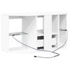 vidaXL Meuble TV LED d'Angle Blanc 100 x 40 x 50 cm Bois d'ing&eacute;nierie
