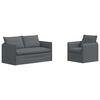 vidaXL Canap&eacute; 2 pcs Gris fonc&eacute; 196 x 82 x 85 cm tissu