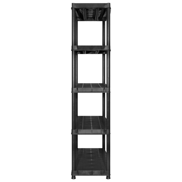 vidaXL &Eacute;tag&egrave;re de rangement &agrave; 5 niveaux Noir 340x40x185 cm Plastique