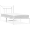 vidaXL Cadre de lit m&eacute;tal sans matelas avec t&ecirc;te de lit blanc 80x200cm