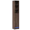 vidaXL Buffet avec LED ch&ecirc;ne marron 36x32,5x200 cm bois d'ing&eacute;nierie