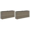 vidaXL Jardini&egrave;res avec 2 pots 2 pcs gris 90x20x40 cm r&eacute;sine tress&eacute;e