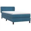 vidaXL Sommier &agrave; lattes de lit et matelas bleu fonc&eacute; 80x210 cm velours