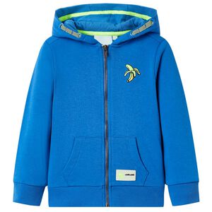 vidaXL Sweat &agrave; capuche zipp&eacute; pour enfants bleu 92