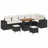 vidaXL Ensemble de canap&eacute; de jardin 9 pc Noir polyrotin