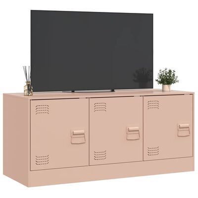 vidaXL Meuble TV rose 99x39x44 cm acier