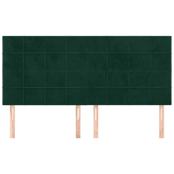vidaXL T&ecirc;te de lit Vert fonc&eacute; 160x5x118/128 cm Velours