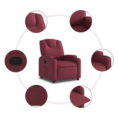 vidaXL Fauteuil inclinable Rouge bordeaux Tissu