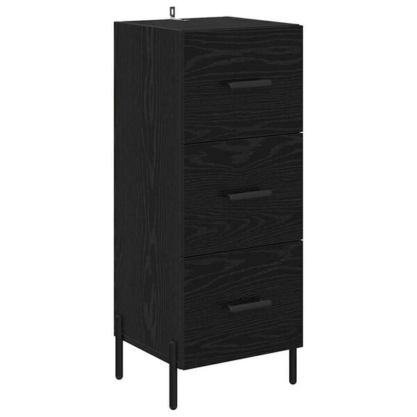 vidaXL Buffet Chêne noir 34 x 34,5 x 90 cm Bois d'ingénierie