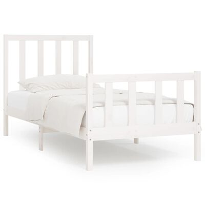 vidaXL Cadre de lit sans matelas blanc 100x200 cm bois massif