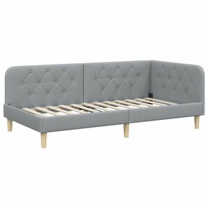 vidaXL Cadre de lit d'angle Gris clair 90 x 200 cm tissu