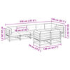 vidaXL Salon de jardin 8 pcs avec coussins sapin douglas solide