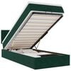 vidaXL Lit ottoman avec matelas et LED Vert fonc&eacute; 90x200cm velours