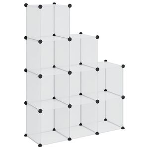 vidaXL Cubes de rangement 9 pcs Transparent PP