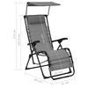 vidaXL Chaise pliable de terrasse Textil&egrave;ne Gris
