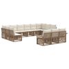vidaXL Ensemble de canap&eacute; de jardin 13 pcs Beige polyrotin