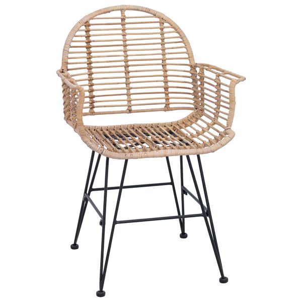vidaXL Chaise de salle &agrave; manger 2 pcs Naturel 44 x 44 x 74 cm