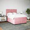 vidaXL Sommier &agrave; lattes de lit avec matelas Rose 160x200 cm Velours