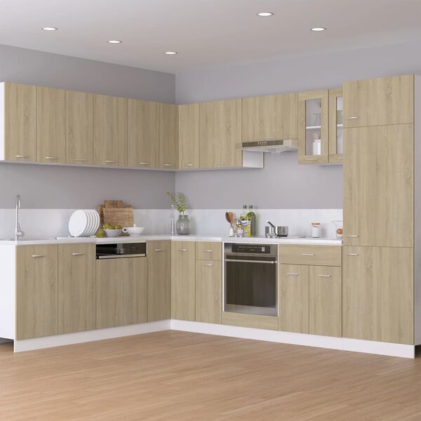 vidaXL Meuble de four "Riga" Ch&ecirc;ne Sonoma 60&nbsp;x&nbsp;46&nbsp;x&nbsp;81,5&nbsp;cm Bois d'ing&eacute;nierie