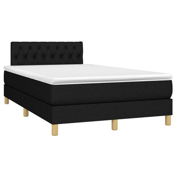 vidaXL Sommier &agrave; lattes de lit avec matelas LED Noir 120x200 cm Tissu