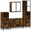 vidaXL Ensemble meubles salle de bain 4 pcs ch&ecirc;ne fum&eacute; bois ing&eacute;nierie