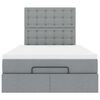 vidaXL Cadre de lit ottoman et matelas gris clair 120x200 cm tissu