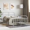 vidaXL Cadre de lit m&eacute;tal sans matelas et pied de lit blanc 120x190 cm