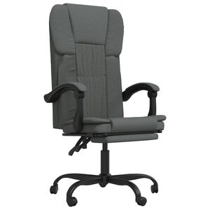vidaXL Fauteuil inclinable de bureau Gris fonc&eacute; Tissu