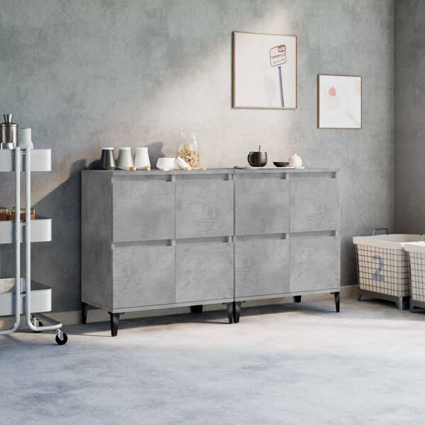 vidaXL Buffets 2 pcs gris béton 60x35x70 cm bois d'ingénierie
