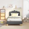 vidaXL Cadre de lit pour enfants avec t&ecirc;te de lit Gris fonc&eacute; tissu