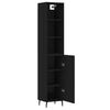 vidaXL Buffet haut Noir 34,5x34x180 cm Bois d'ing&eacute;nierie