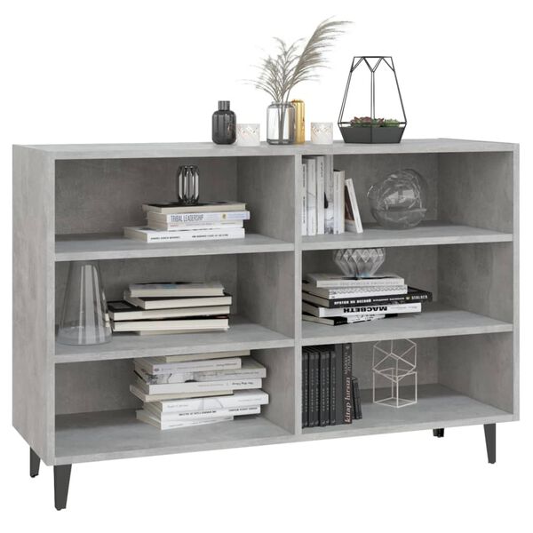 vidaXL Buffet gris b&eacute;ton 103,5x35x70 cm bois d'ing&eacute;nierie
