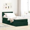 vidaXL Cadre de lit ottoman avec matelas vert fonc&eacute; 100x200 cm velours