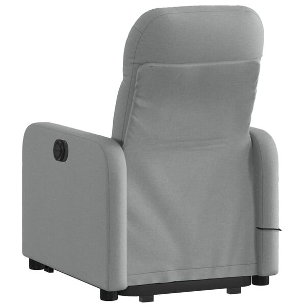 vidaXL Fauteuil inclinable de massage &eacute;lectrique Gris clair Tissu