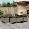 vidaXL Ensemble &agrave; manger de jardin coussins 13 pcs gris r&eacute;sine tress&eacute;e