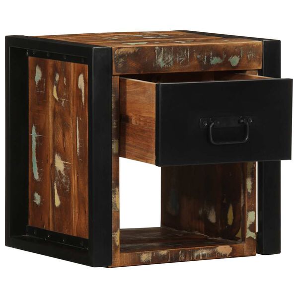 vidaXL Tables de chevet 2 pcs multicolore 40x35x40cm bois r&eacute;cup&eacute;ration