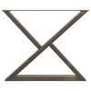 vidaXL Pieds de table &agrave; manger 2 pi&egrave;ces Acier naturel 90 x (72-73,3) cm Acier