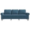 vidaXL Canap&eacute; &agrave; 3 places Bleu 180 cm Velours
