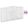 vidaXL Paniers &agrave; gabions arqu&eacute;s 6 pcs 400x50x200/220 cm Fer galvanis&eacute;