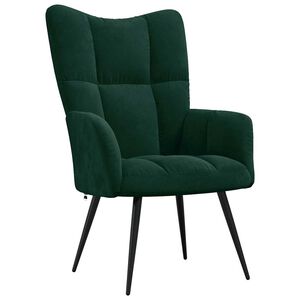 vidaXL Chaise de relaxation Vert fonc&eacute; Velours