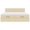 VidaXL Cadre de lit ottoman avec matelas cr&egrave;me 180x200 cm tissu