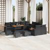 vidaXL Ensemble de canap&eacute; de jardin avec coussin 18 pcs Noir polyrotin