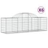 vidaXL Paniers &agrave; gabions arqu&eacute;s 6 pcs 200x50x60/80 cm Fer galvanis&eacute;