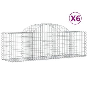 vidaXL Paniers &agrave; gabions arqu&eacute;s 6 pcs 200x50x60/80 cm Fer galvanis&eacute;